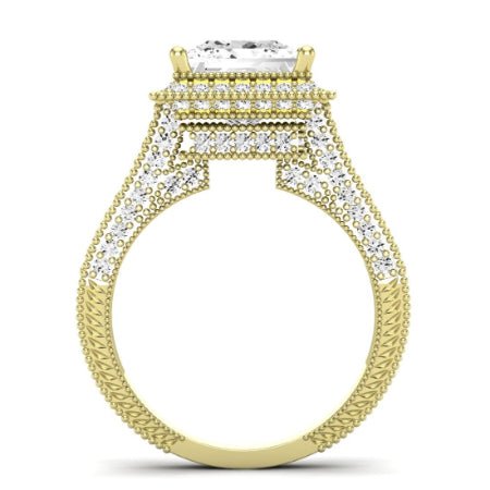 Wallflower Diamond Matching Band Only (does Not Include Engagement Ring) For Ring With Princess Center yellowgold