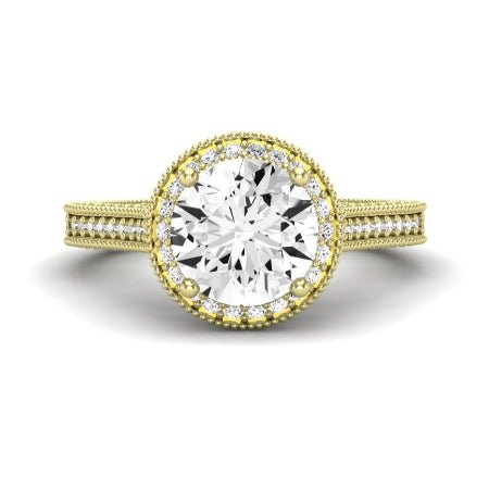 Wallflower Diamond Matching Band Only (does Not Include Engagement Ring) For Ring With Round Center yellowgold