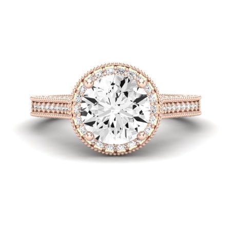 Wallflower Diamond Matching Band Only (does Not Include Engagement Ring) For Ring With Round Center rosegold