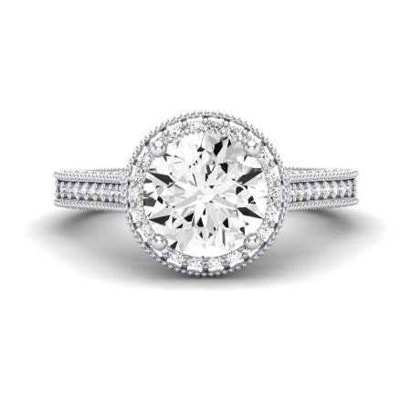 Wallflower Diamond Matching Band Only (does Not Include Engagement Ring) For Ring With Round Center whitegold