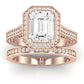 Wallflower Emerald Diamond Bridal Set (Lab Grown Igi Cert) rosegold