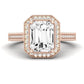 Wallflower Emerald Diamond Engagement Ring (Lab Grown Igi Cert) rosegold