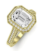 Wallflower Emerald Diamond Engagement Ring (Lab Grown Igi Cert) yellowgold