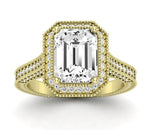 Wallflower Emerald Diamond Engagement Ring (Lab Grown Igi Cert) yellowgold