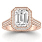 Wallflower Emerald Diamond Engagement Ring (Lab Grown Igi Cert) rosegold