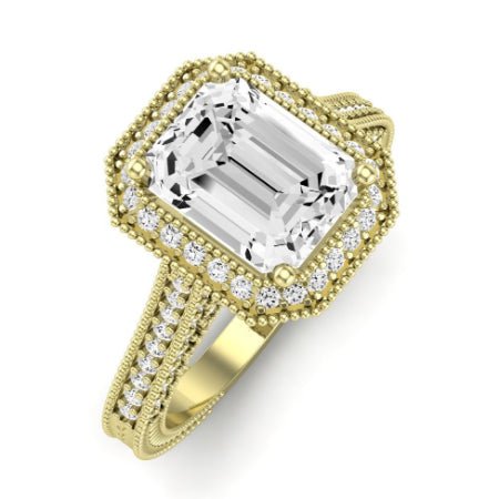 Wallflower Emerald Moissanite Bridal Set yellowgold