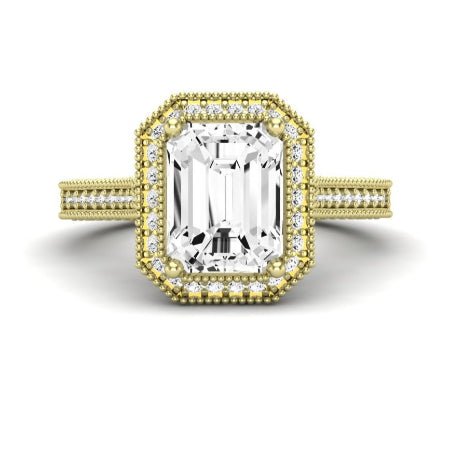 Wallflower Emerald Moissanite Bridal Set yellowgold