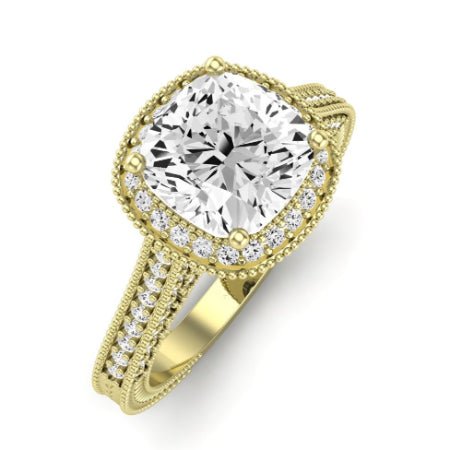 Wallflower Cushion Diamond Bridal Set (Lab Grown Igi Cert) yellowgold