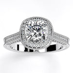 Wallflower Cushion Diamond Engagement Ring (Lab Grown Igi Cert) whitegold