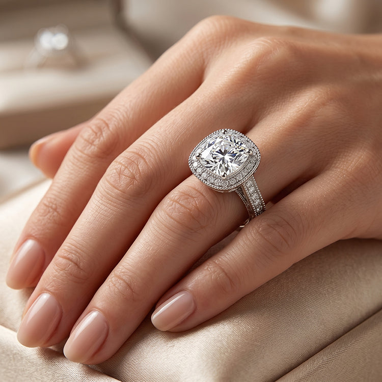 Wallflower - GIA Natural Cushion Diamond Engagement Ring