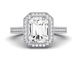 Wallflower Emerald Diamond Engagement Ring (Lab Grown Igi Cert) whitegold