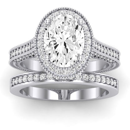 Wallflower Oval Diamond Bridal Set (Lab Grown Igi Cert) whitegold