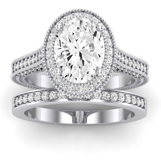 Wallflower Oval Diamond Bridal Set (Lab Grown Igi Cert) whitegold