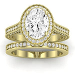 Wallflower Oval Diamond Bridal Set (Lab Grown Igi Cert) yellowgold