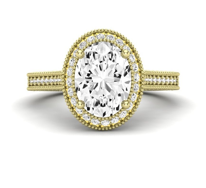 Wallflower Oval Diamond Engagement Ring (Lab Grown Igi Cert) yellowgold