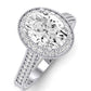 Wallflower Oval Diamond Engagement Ring (Lab Grown Igi Cert) whitegold