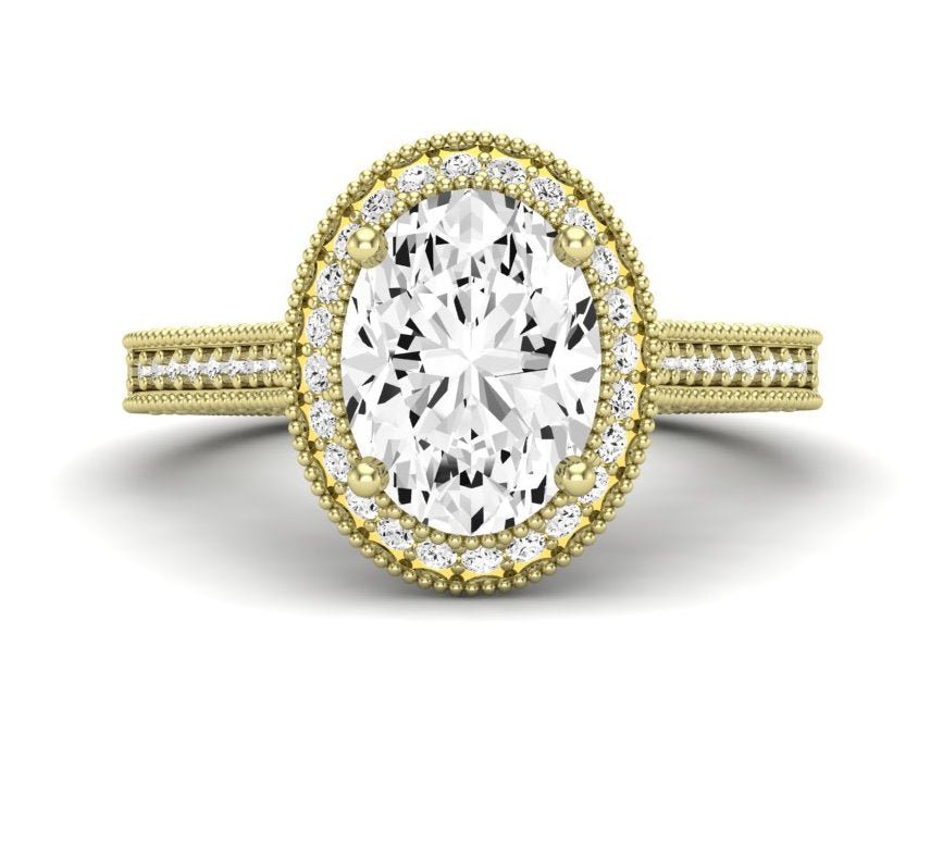 Wallflower Oval Diamond Engagement Ring (Lab Grown Igi Cert) yellowgold