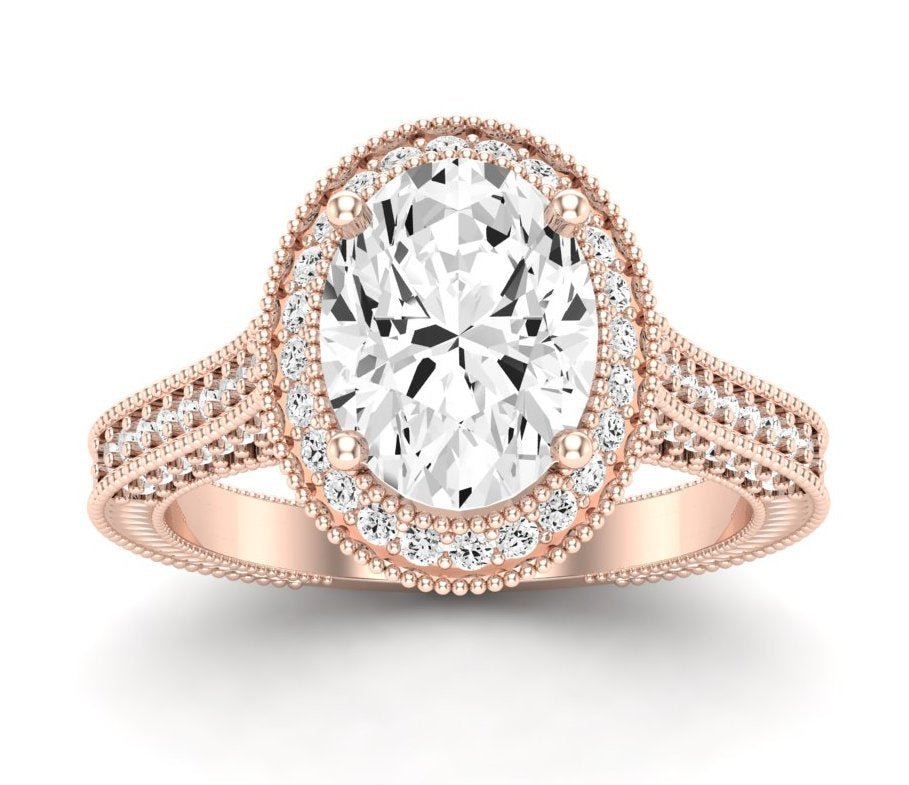 Wallflower Oval Diamond Engagement Ring (Lab Grown Igi Cert) rosegold