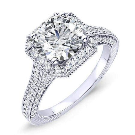 2.00 ct - Wallflower - GIA Natural Round Diamond Engagement Ring