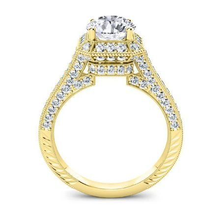 Wallflower Round Diamond Engagement Ring (Lab Grown Igi Cert) yellowgold