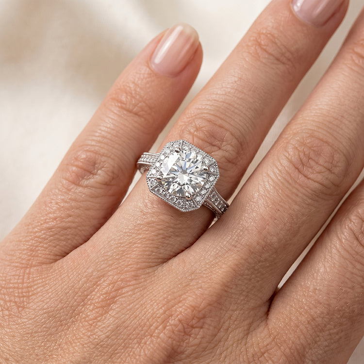 Wallflower - GIA Natural Round Diamond Engagement Ring