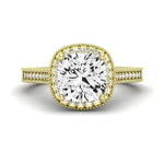 Wallflower Diamond Matching Band Only ( Engagement Ring Not Included) For Ring With Cushion Center yellowgold