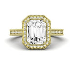 Wallflower Diamond Matching Band Only ( Engagement Ring Not Included) For Ring With Emerald Center yellowgold