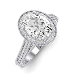 Wallflower Diamond Matching Band Only ( Engagement Ring Not Included) For Ring With Oval Center whitegold
