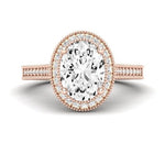 Wallflower Diamond Matching Band Only ( Engagement Ring Not Included) For Ring With Oval Center rosegold
