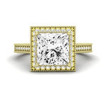 Wallflower Diamond Matching Band Only (does Not Include Engagement Ring) For Ring With Princess Center yellowgold