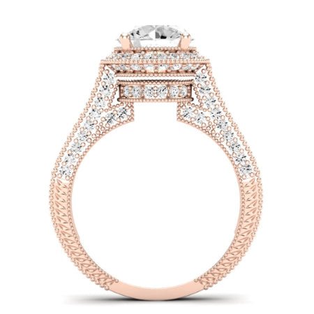 Wallflower Diamond Matching Band Only (does Not Include Engagement Ring) For Ring With Round Center rosegold