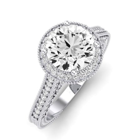 Wallflower Diamond Matching Band Only (does Not Include Engagement Ring) For Ring With Round Center whitegold