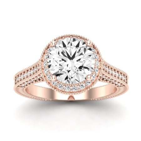 Wallflower Diamond Matching Band Only (does Not Include Engagement Ring) For Ring With Round Center rosegold