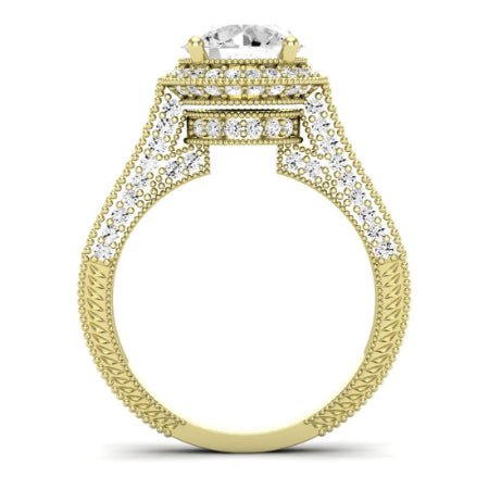 Wallflower Diamond Matching Band Only (does Not Include Engagement Ring) For Ring With Round Center yellowgold