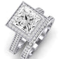 Wallflower Moissanite Matching Band Only (does Not Include Engagement Ring) For Ring With Princess Center whitegold