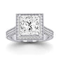 Wallflower Moissanite Matching Band Only (does Not Include Engagement Ring) For Ring With Princess Center whitegold