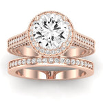 Wallflower Moissanite Matching Band Only (does Not Include Engagement Ring) For Ring With Round Center rosegold