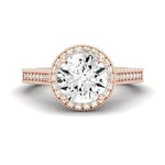 Wallflower Moissanite Matching Band Only (does Not Include Engagement Ring) For Ring With Round Center rosegold