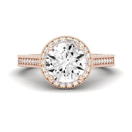 Wallflower Moissanite Matching Band Only (does Not Include Engagement Ring) For Ring With Round Center rosegold