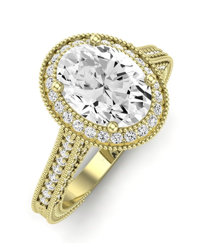 Wallflower Oval Diamond Engagement Ring (Lab Grown Igi Cert) yellowgold