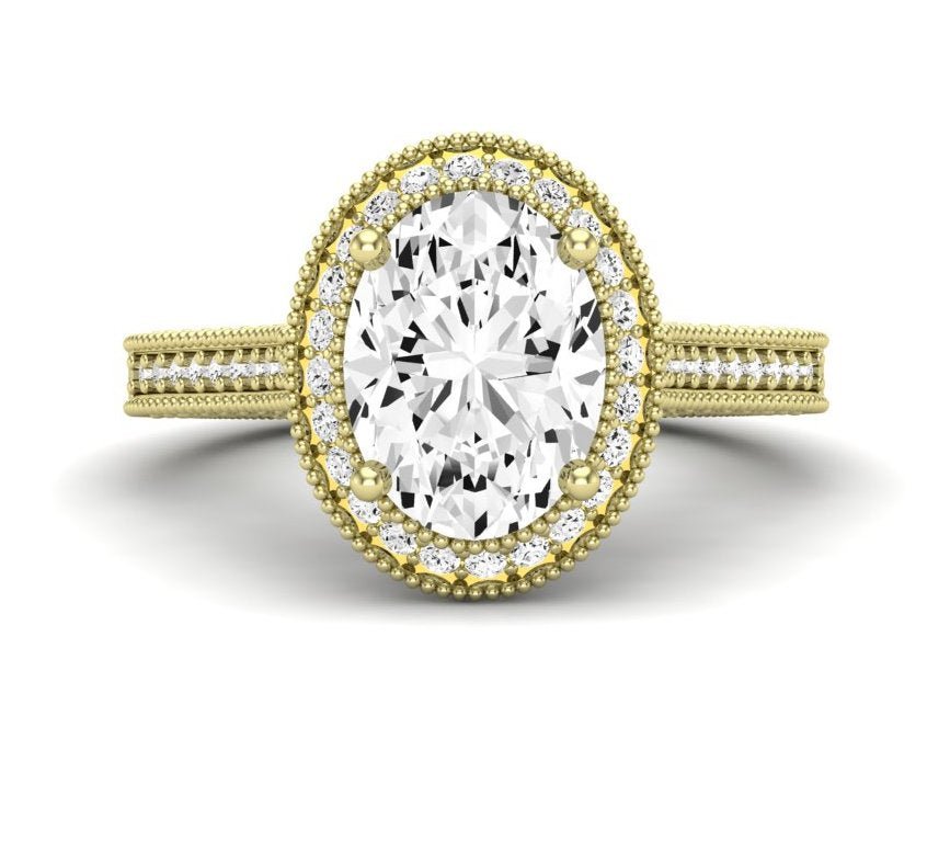 Wallflower Oval Diamond Engagement Ring (Lab Grown Igi Cert) yellowgold