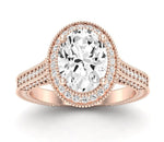 Wallflower Oval Diamond Engagement Ring (Lab Grown Igi Cert) rosegold