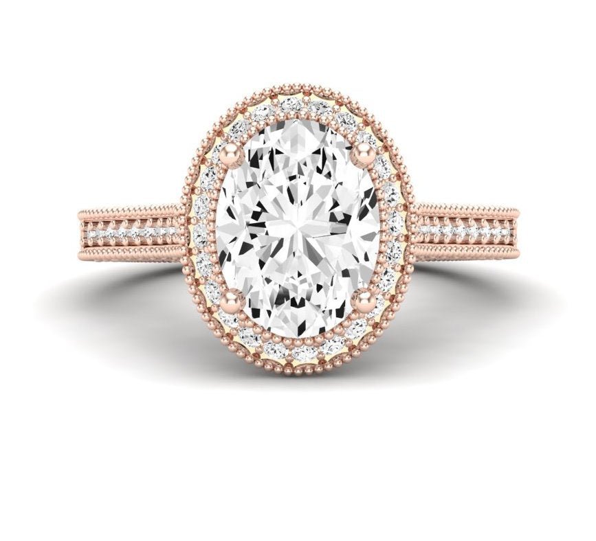 Wallflower Oval Diamond Engagement Ring (Lab Grown Igi Cert) rosegold