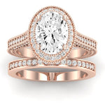 Wallflower Oval Moissanite Bridal Set rosegold