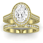 Wallflower Oval Moissanite Bridal Set yellowgold