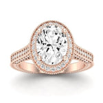 Wallflower Oval Moissanite Bridal Set rosegold