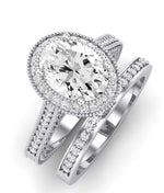 Wallflower Oval Moissanite Bridal Set whitegold