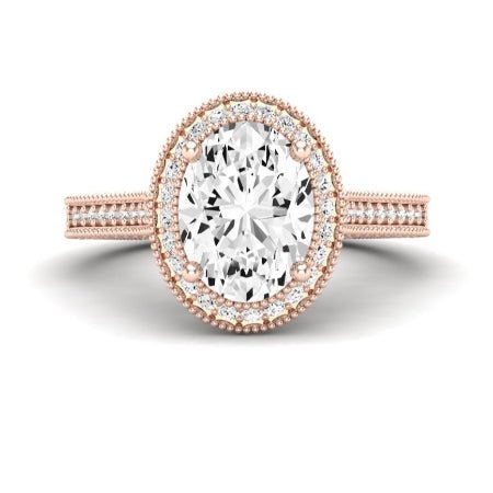 Wallflower Oval Moissanite Bridal Set rosegold