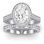 Wallflower Oval Moissanite Bridal Set whitegold