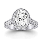 Wallflower Oval Moissanite Bridal Set whitegold